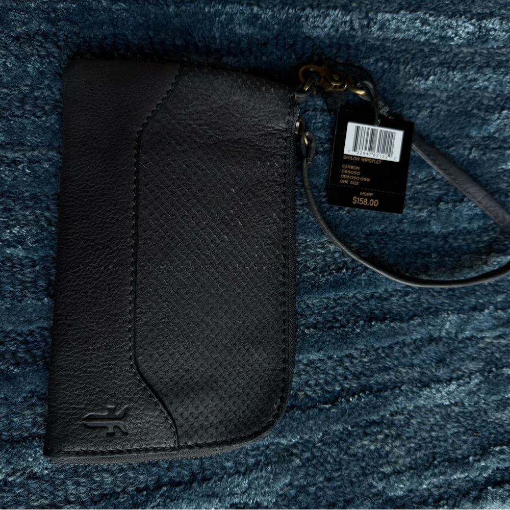 Frye Black Leather Wristlet